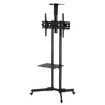 32 to 65 Inch Mobile TV Floor Stand Freestanding Television Bracket Swivel TV Mount with Shelf