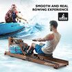 GENKI Foldable Wooden Water Rower Rowing Machine LCD Monitor Water Resistance