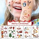 8p Christmas Temporary Tattoos Waterproof Hot Stamping Stickers Face Body