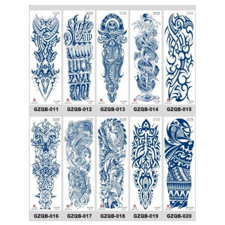 10p Semi Permanent Sleeve tattoos Full Arm Waterproof Long-Lasting 2-3 Weeks 46.5X15.5CM