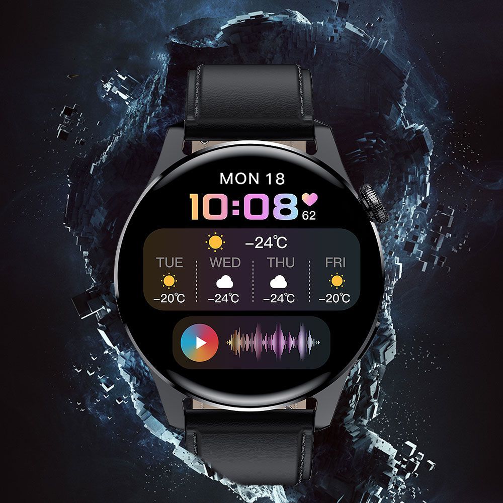 2021 Smart Watch Men Blood Pressure Heart Rate sport fitness Sleep monitoring Steel Black