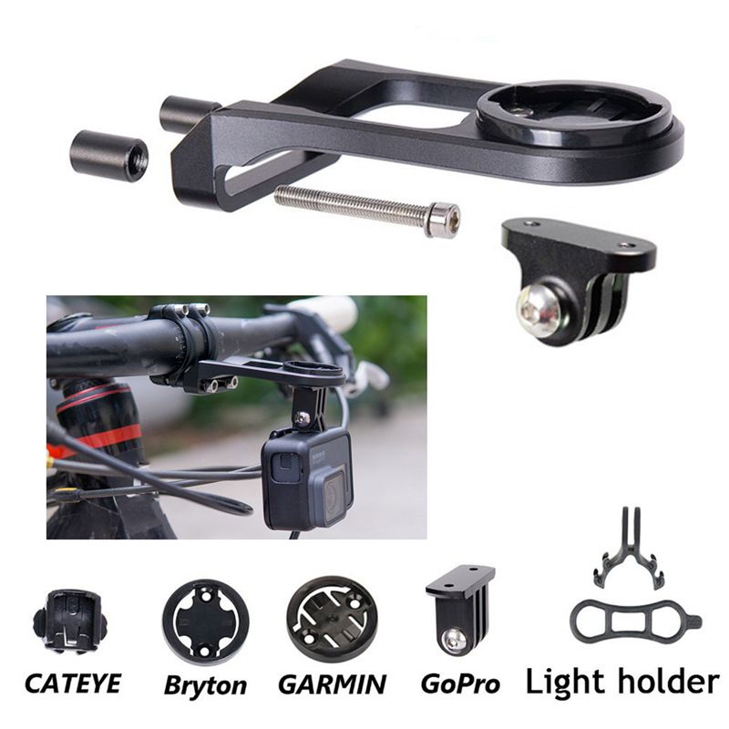 Bicycle Computer Camera Holder front Mount for iGPSPORT Garmin Bryton Wahoo Gopro phone etc Color Black