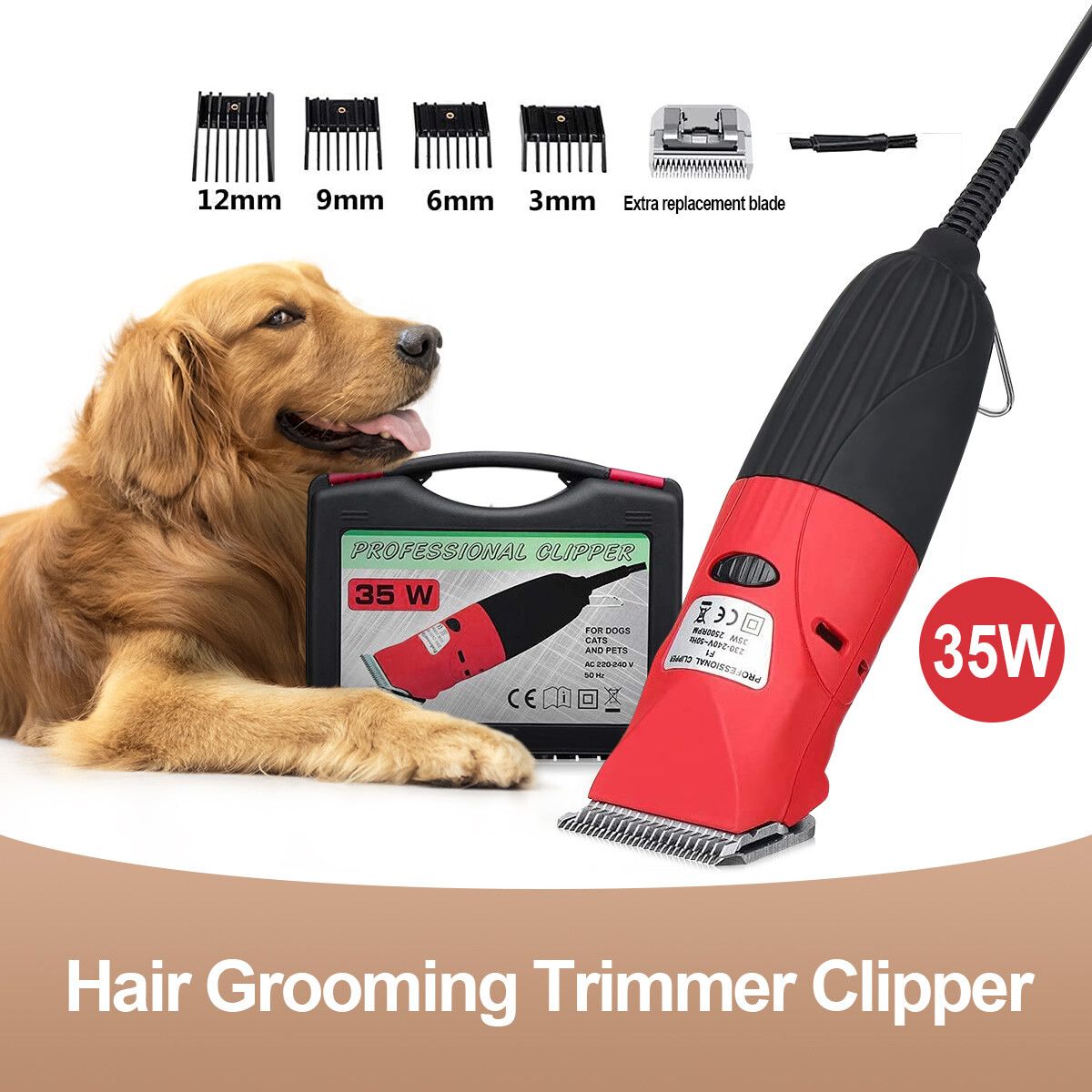 35W Electric Pet Hair Clipper Cutter Trimmer Shaver Grooming Kit for