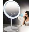 Makeup Mirror With Fan Storage LED Light Face Mirror Adjustable Touch Dimmer USB Led Vanity Backlit Mirror Table Cosmetic Mirror