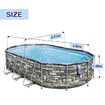 Bestway Oval Above Ground Swimming Pool Portable Backyard Pool Kit LED Light Filter Pump 6.1x3.66x1.22m