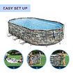 Bestway Oval Above Ground Swimming Pool Portable Backyard Pool Kit LED Light Filter Pump 6.1x3.66x1.22m