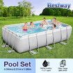 Bestway Rectangular Above Ground Swimming Pool Portable Backyard Pool Metal Frame Filter Pump 4.04x2.01x1m