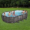 Bestway Oval Above Ground Swimming Pool Portable Backyard Outdoor Pool Set with Filter Pump 6.10x3.66x1.22m