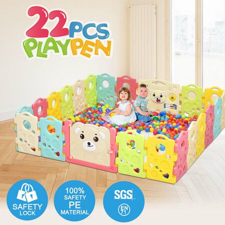 Baby Playpen Kids Interactive Activity Center 22 Panel Safety Gates Play Yard Indoor Outdoor