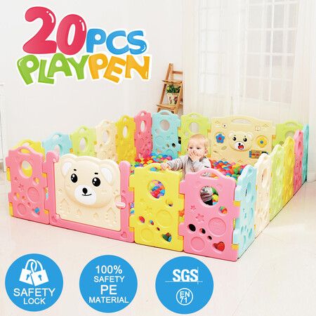 Baby Child Playpen Kids Activity Center 20 Panel Safety Play Yard Home Indoor Interactive Room