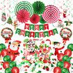 Christmas Decorations Balloon Arch Garland Kit Including Merry Christmas Banner, Santa Claus, Snowman, Christmas Tree, Stars