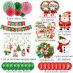 Christmas Decorations Balloon Arch Garland Kit Including Merry Christmas Banner, Santa Claus, Snowman, Christmas Tree, Stars