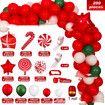 Christmas Decorations Balloon Arch Garland Kit Including Merry Christmas Banner, Santa Claus, Snowman, Christmas Tree, Stars