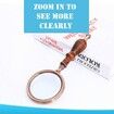 10X Vintage Handheld Copper Magnifying Glass with Wooden Handle Best Reading Magnifier for Collection Elderly Reading