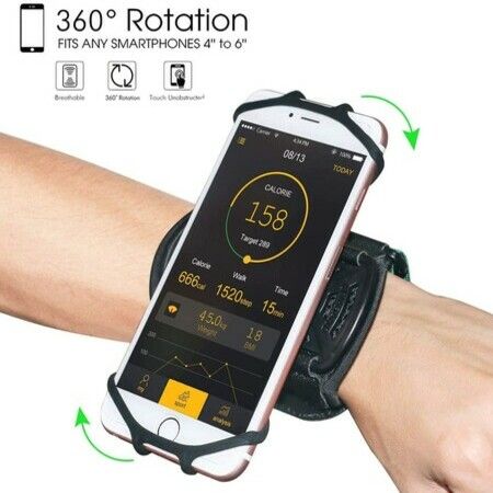 Wristband Phone Holder,HCcolo 360 Rotatable Universal Sports Wristband For 4-6.5 inch Smartphone (Wrist)