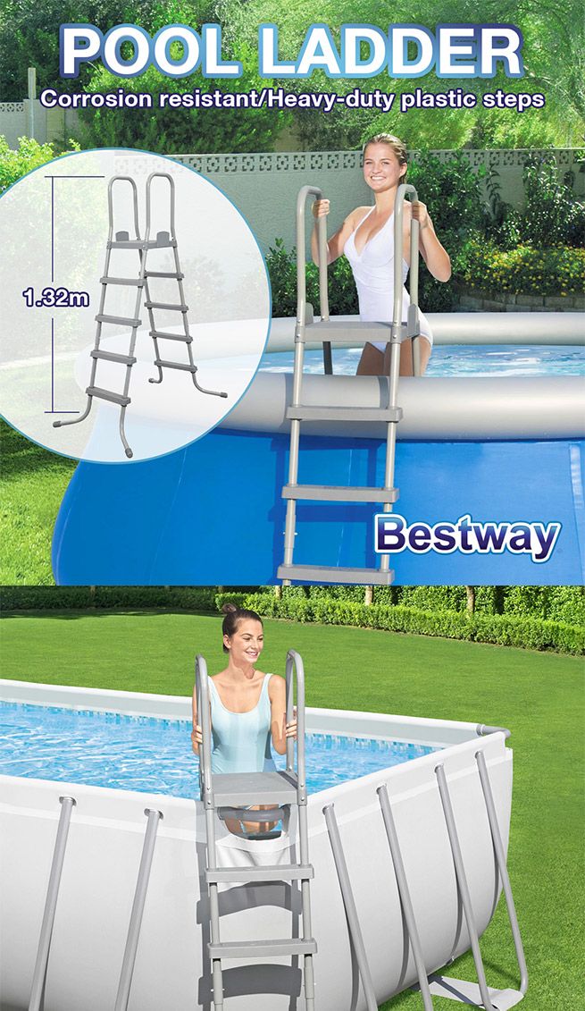 Bestway Above Ground Swimming Pool Ladder Steps Stairs for 1.32m Wall