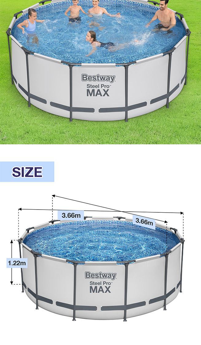 Bestway Premium Round Pool Set Above Ground Luxury Swimming Bath Spa 3 ...