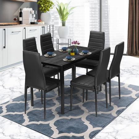 7-Piece Kitchen Table Dining Room and Chairs Set Furniture