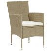 3 Piece Garden Dining Set Beige