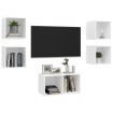 5 Piece TV Cabinet Set White Chipboard