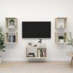 5 Piece TV Cabinet Set White and Sonoma Oak Chipboard