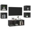 5 Piece TV Cabinet Set Grey Chipboard