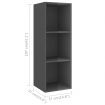 5 Piece TV Cabinet Set High Gloss Grey Chipboard