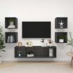 5 Piece TV Cabinet Set Grey Chipboard