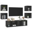 5 Piece TV Cabinet Set Grey Chipboard