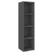 5 Piece TV Cabinet Set High Gloss Grey Chipboard