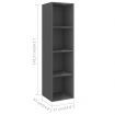 5 Piece TV Cabinet Set High Gloss Grey Chipboard