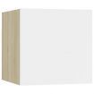 Bedside Cabinet White and Sonoma Oak 30.5x30x30 cm Chipboard