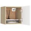 Bedside Cabinet White and Sonoma Oak 30.5x30x30 cm Chipboard