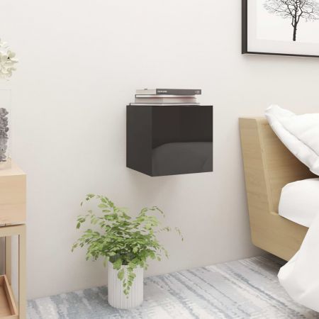 Bedside Cabinet High Gloss Black 30.5x30x30 cm Chipboard Bedside Cabinet High Gloss Black 30.5x30x30 cm Chipboard