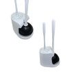 Toilet Plunger and Bowl Brush Combo for Bathroom Cleaning, White, 1 Set