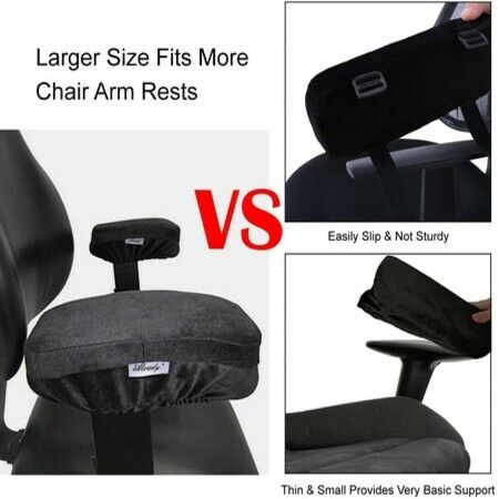 Chair Armrest Pads Memory Foam Comfortable Elbow Pillows for Office Chair Computer Chair Arm Support Forearm Pressure Relief Soft Cushion Anti-Slip Bottom 