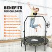 Genki Foldable Trampoline Mini Fitness Indoor Exercise Workout Rebounder for Adults Kids Camouflage 48 Inch