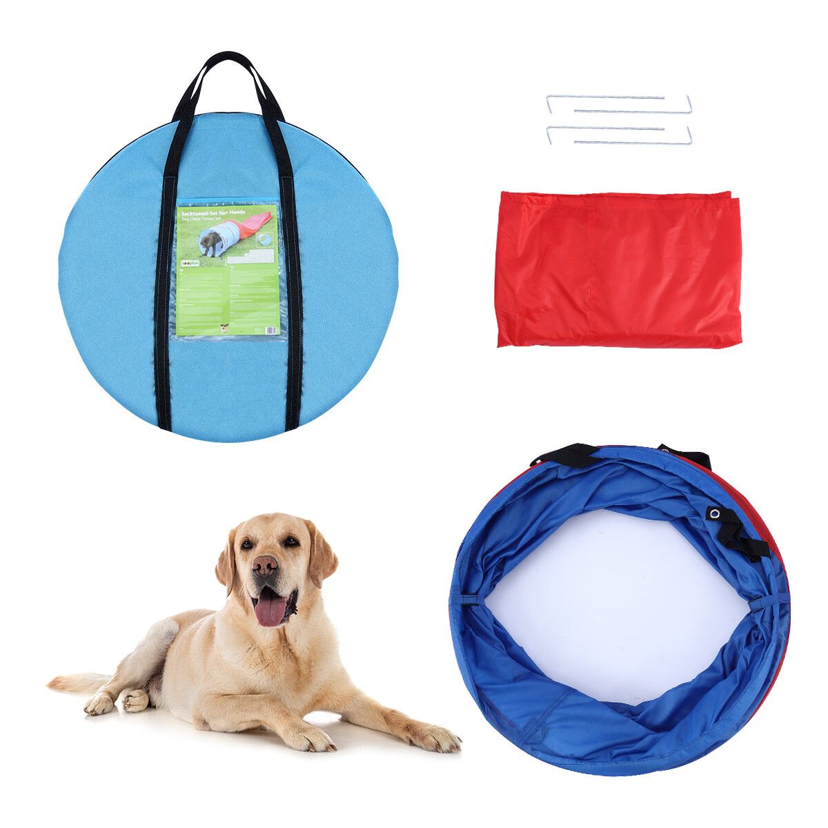 Pet Dog Tunnel Puppy Agility Equipment Interactive Toys Exercise Training with Carrying Case