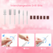 Electric Nail Drill File Buffer Manicure Machine Set Portable Rechargeable 30000RPM 35W