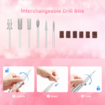 Nail Drill File Buffer Electric Manicure Machine Set Portable Rechargeable 30000RPM 35W