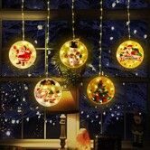 Christmas String Lights LED Decorative Novelty Hanging 3D Lights with USB for Indoor Outdoor Pathway Walkway Patio Decorations 9.8 Feet, Warm White