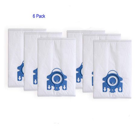 Replacement Airclean GN 3D Bags Compatible with Miele Classic C1, Complete C1, Complete C2, Complete C3, S227/S240, S270,S400,S2,S5,S8 Series Canister Vacuum Cleaner (6 Pack Dust Bags)