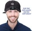 Clip on Cap LED Lights Hands Free Hat Light Flashlight Headlamp for Fishing Camping Hand Work Night Run (1Pack)