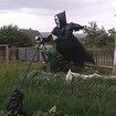 Scream Scare Crow Halloween Scarecrow Scarecrow Hanging Scary Screaming Scarecrow Decoration Outside The Courtyard