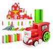 2021 Newest Xmas Toy set for toy domino train, 120 pieces, brick game, small electric train tail, christmas gift for children