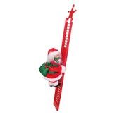 Santa Wearing Face Mask Electric Christmas Decor. Climbing Ladder