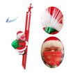 Santa Wearing Face Mask Electric Christmas Decor. Climbing Ladder