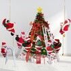 Santa Wearing Face Mask Electric Christmas Decor. Climbing Ladder