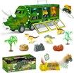 Dinosaur Toys Pull Back Dinosaur Transport Truck with Sound and Music&Light Toy Cars for Boys And Girls Age 4 5 6 7