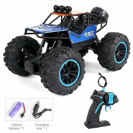 Six-Wheel RC Car Waterproof Climbing Off-Road Vehicle Oversized Car Childrens Toy Remote Control Car Amphibious Toy Boy Boy Amphibious Off-Road Vehicle Color : Blue 